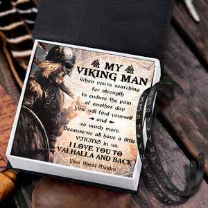 Viking Rune Couple Bracelets - My Viking Man - I Love You To Valhalla And Back - Ukgbt26002