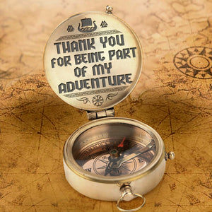 Engraved Compass - To My Boyfriend - Thank You For Being Part Of My Adventure - Ukgpb12001