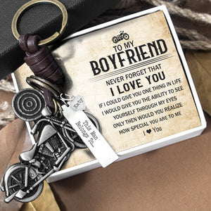 Personalized Motorcycle Keychain - Biker - To My Boyfriend - I Love You - Ukgkx12003