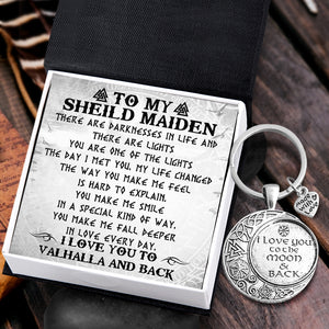 Vintage Moon Keychain - Viking - To My Sheild Maiden - You Are One Of The Lights - Ukgkcb13005