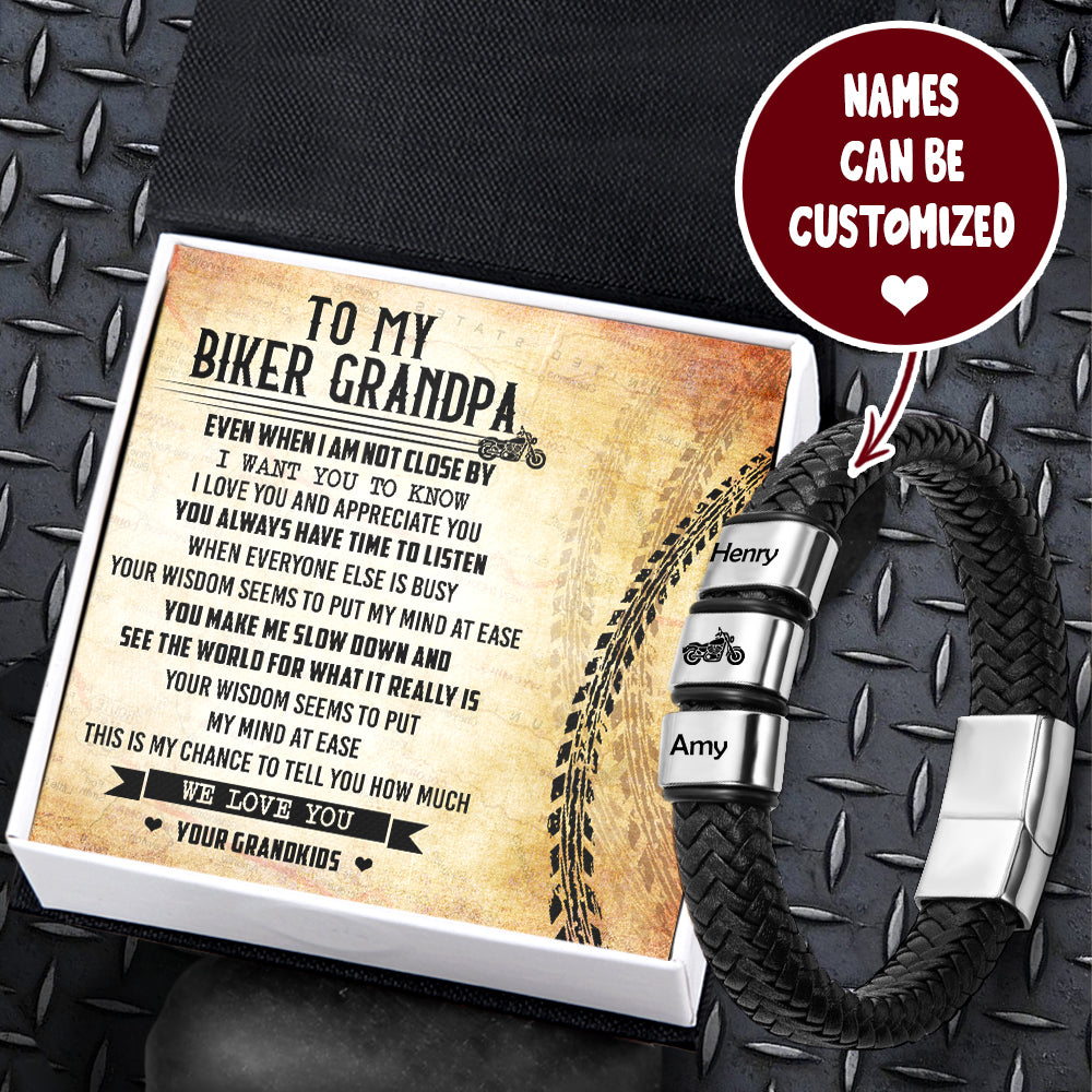 Personalised Leather Bracelet - Biker - To My Grandpa - We Love You - Ukgbzl20001