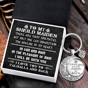 Vintage Moon Keychain - Viking - To My Sheild Maiden - I Will Be With You - Ukgkcb13004