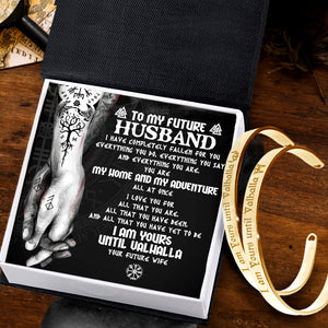 Viking Rune Couple Bracelets - Viking - To My Future Husband - I Am Yours Until Valhalla - Ukgbt24002