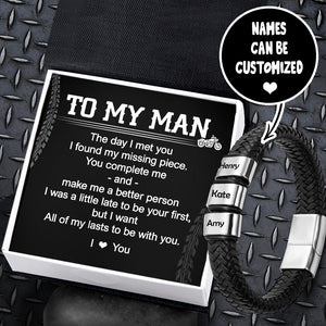Personalised Leather Bracelet - Bike - To My Man - All Of My Lasts To Be With You - Ukgbzl26043