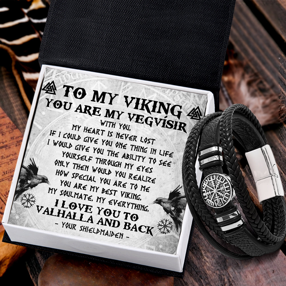 Vegvísir Bracelet - Viking - To My Viking - I Love You To Valhalla And Back - Ukgbbo26003