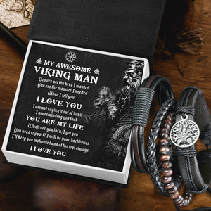 Personalised Viking Yggdrasil Bracelet - My Awesome Viking Man - You Are The Monster I Needed - Ukgbag26001