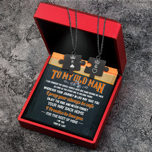 Puzzle Piece Necklace - Biker - To My Old Man - I Love You - Ukglmb26004