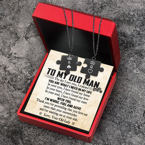 Puzzle Piece Necklace - Biker - To My Old Man - Love, Your Old Lady - Ukglmb26005