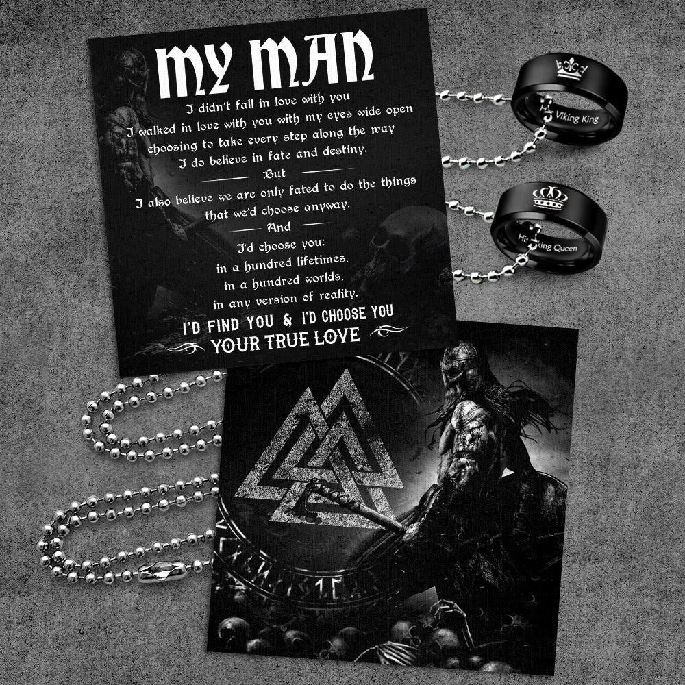 Viking Couple Pendant Necklaces - To My Man - I Would Choose You - Ukgnw26006 - Love My Soulmate