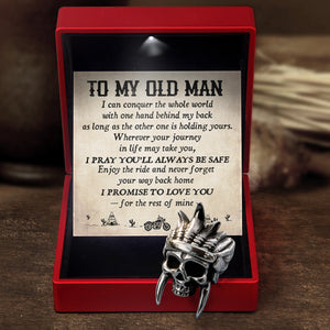 Tribal Chief Ring - Native American & Indian Motorcycle - To My Old Man - I Promise To Love You - Ukgrlm26001