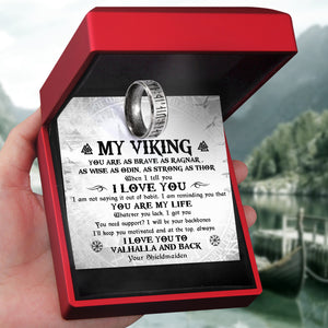 Rune Ring - Viking - My Viking - I Love You To Valhalla And Back - Ukgri26016