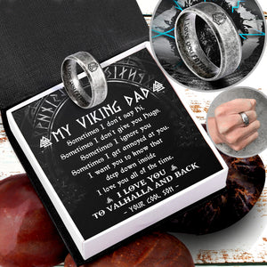Viking Hammer Ring - Viking - To My Viking Dad - From Son - I Love You To Valhalla & Back - Ukgri18008