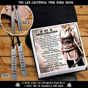 Personalised Couple Viking Rune Necklaces - My ShieldMaiden - You Are My Life - Ukgncg13001
