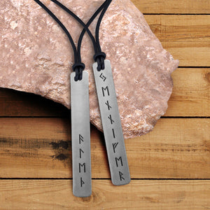 Personalised Couple Viking Rune Necklaces - My ShieldMaiden - You Are My Life - Ukgncg13001