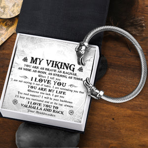 Norse Dragon Bracelet - Viking - To My Man - Brave As Ragnar - Ukgbzi26002