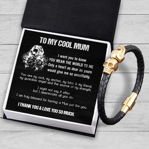 Skull Cuff Bracelet - Skull - To My Mum - I Thank You & Love You So Much - Ukgbbh19004