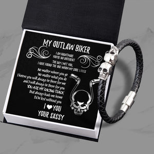Skull Cuff Bracelet - Skull Biker - To My Man - You Are My Racing Track - Ukgbbh26006