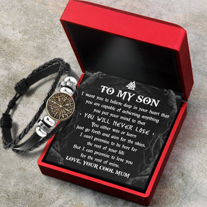 Personalised Viking Compass Bracelet - Viking - My Viking Son - You Will Never Lose - Ukgbla16004
