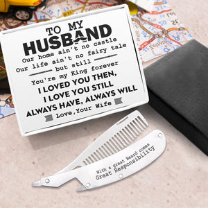 Folding Comb - Family - To My Husband - I Love You Then - Ukgec14006
