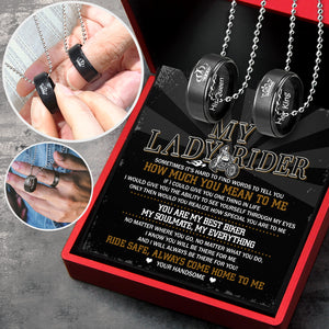 Couple Pendant Necklaces - Biker - My Lady Rider - You Are My Best Biker - Ukgnw13012