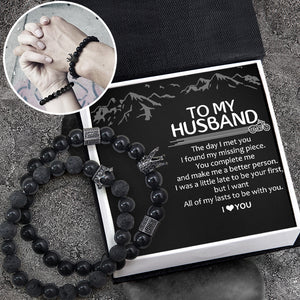 King & Queen Couple Bracelets - Biker - To My Husband - I Love You - Ukgbae14002