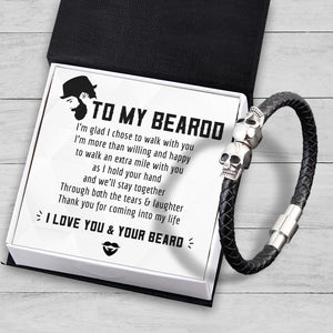 Skull Cuff Bracelet - Beard - To My Man - I Love You & Your Beard - Ukgbbh26013
