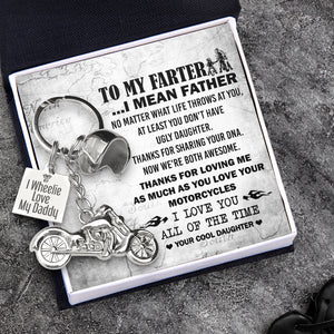 Classic Bike Keychain - Biker - To My Father - From Daughter - I Love You All Of The Time - Ukgkt18008