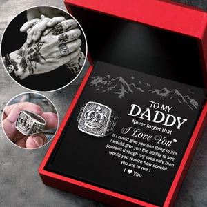 Vintage Crown Ring - Family - To My Daddy - I Love You - Ukgrd18002