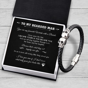 Skull Cuff Bracelet - Beard - To My Man - I Became Yours & You Became Mine - Ukgbbh26012