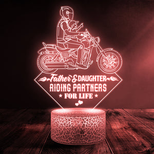 3D Led Light - Biker - To Father - From Daughter - Father And Daughter Riding Partners For Life - Ukglca18010