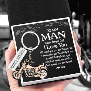 Old-School Motorcycle Keychain - Biker - To My Man - I Love You - Ukgkej26001