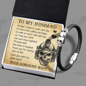 Skull Cuff Bracelet - Skull - To My Husband - I Love You With My Whole Heart - Ukgbbh14002