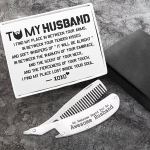 Folding Comb - Family - To My Husband - I Find My Place Lost Inside Your Soul - Ukgec14005