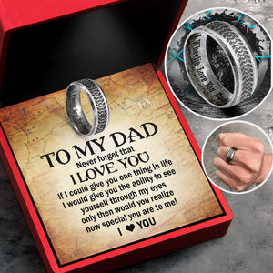 Steel Wheel Ring - Biker - To My Dad - Never Forget That I Love You- Ukgri18014