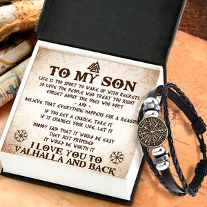 Viking Compass Bracelet - Viking - To My Viking Son - I Love You To Valhalla And Back - Ukgbla16006