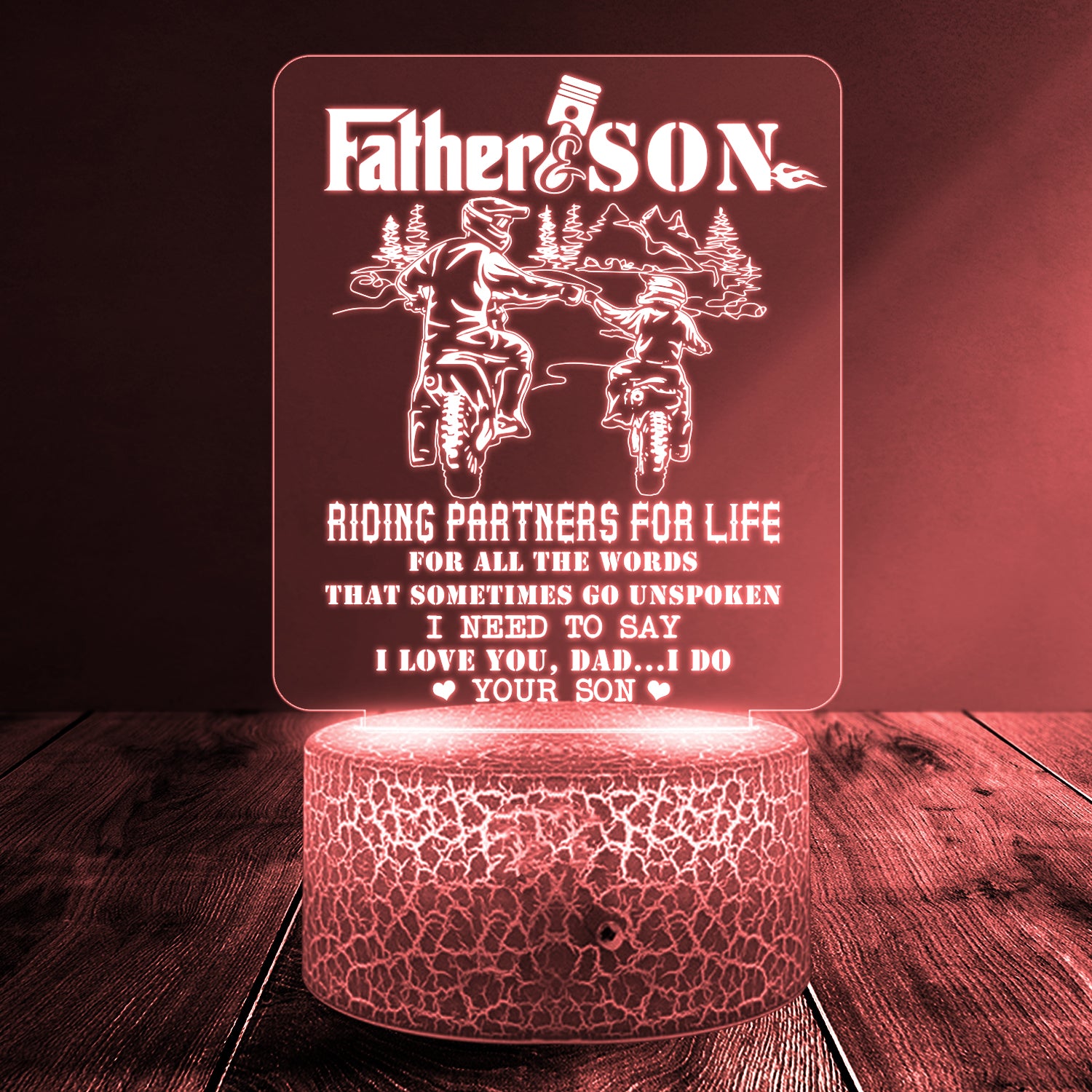 3D Led Light - Biker - To Dad - From Son - I Love You, Dad...i Do  - Ukglca18016