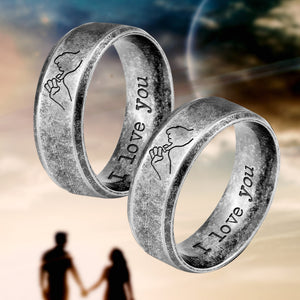 Couple Rune Ring Necklaces - Family - To My Girlfriend - I Love You - Ukgndx13009