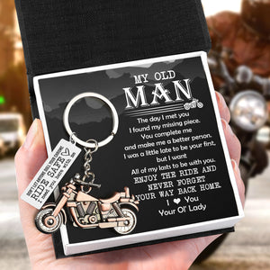 Old-School Motorcycle Keychain - Biker - To My Old Man - I Love You - Ukgkej26002