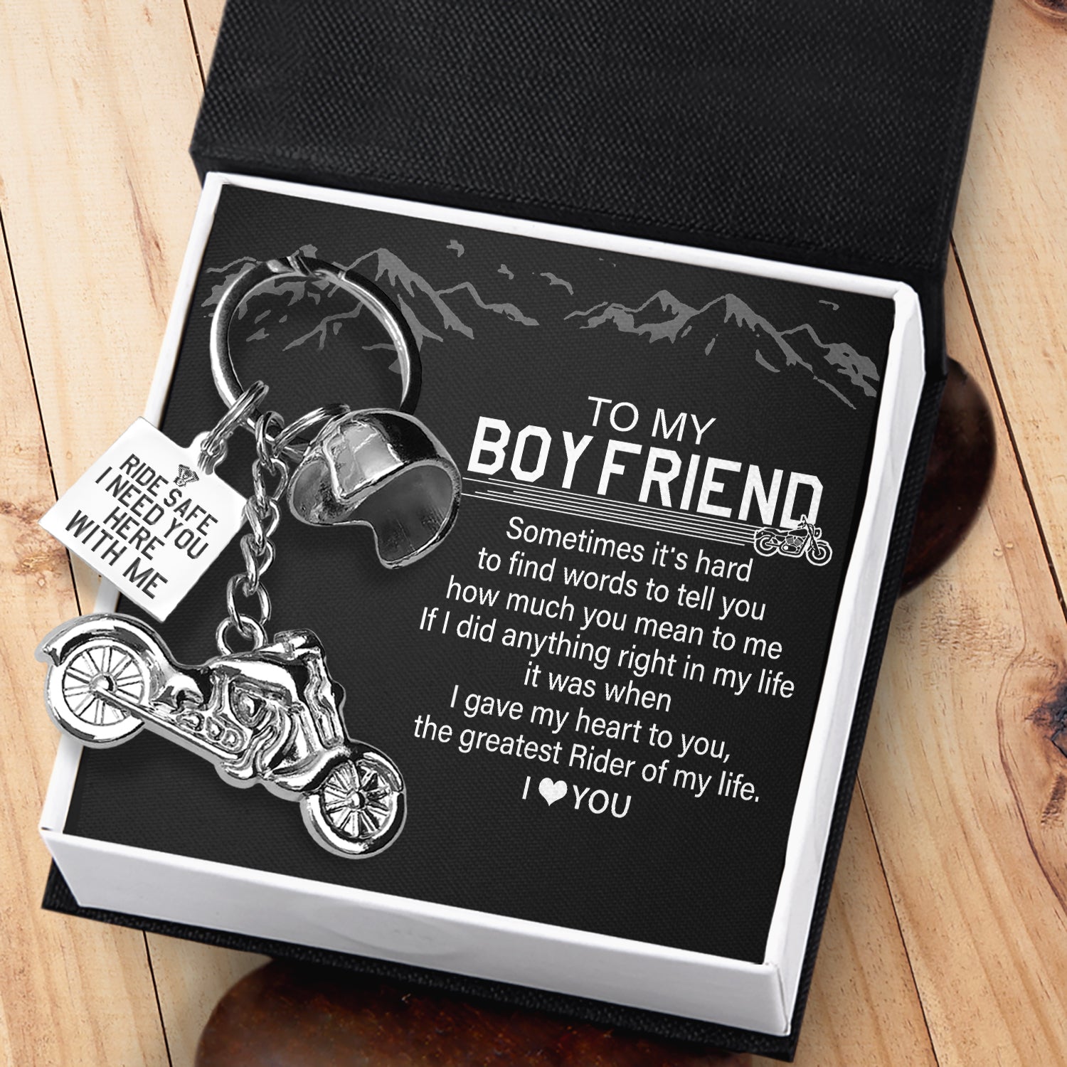 Classic Bike Keychain - To My Boyfriend - I Love You - Ukgkt12003 - Love My Soulmate