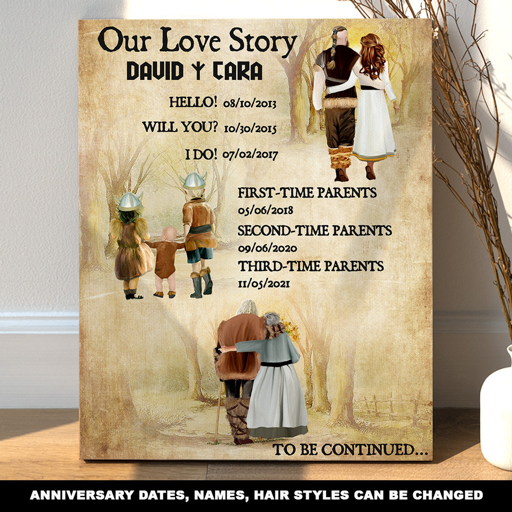 Personalised Matte Canvas - Viking - To Couple - Our Love Story - Uksjkc34012