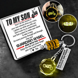 Led Light Scrambler Keychain - Biker - To My Son - I Love You - Ukgkwi16002