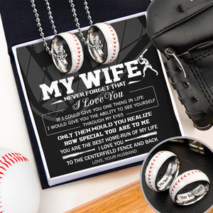 Baseball Couple Pendant Necklaces - To My Wife - If I Could Give You One Thing In My Life - Ukgner15001 - Love My Soulmate