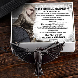 Dark Raven Necklace - Viking - My Shield-maiden - I Love You To Valhalla And Back - Ukgncm13002