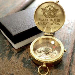 Engraved Compass - Roman - To My Man - Make Rome Great Again  - Ukgpb26029