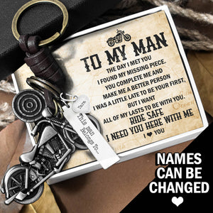Personalised Motorcycle Keychain - Biker - To My Man - I Need You Here With Me - Ukgkx26009