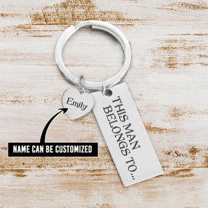 Personalized Engraved Keychain - Family - To My Husband - This Man Belongs To - Ukgkc14002