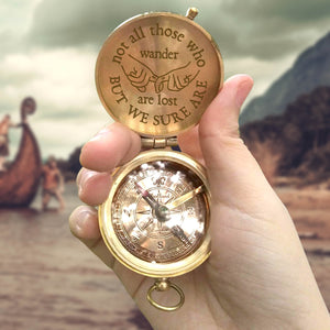 Engraved Compass - Viking - To My Man - Not All Those Who Wander Are Lost - Ukgpb26076