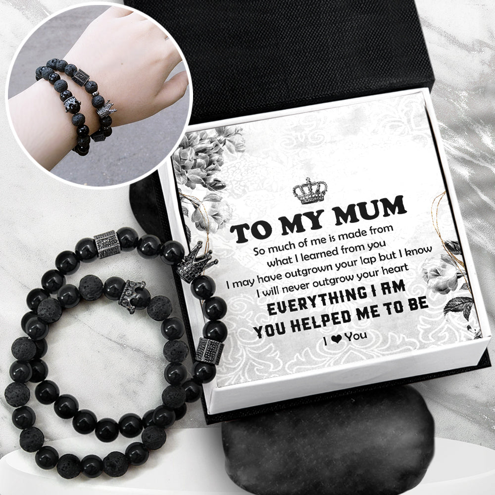 King & Queen Couple Bracelets - Family - To My Mum - I Will Never Outgrow Your Heart - Ukgbae19002