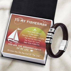 Leather Bracelet - Fishing - To My Man - I'll Love You Till The End Of The Line - Ukgbzl26035