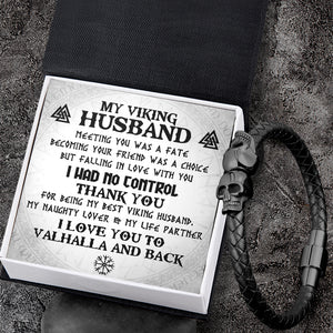Skull Cuff Bracelet - Viking - To My Husband - I Love You To Valhalla & Back - Ukgbbh14005